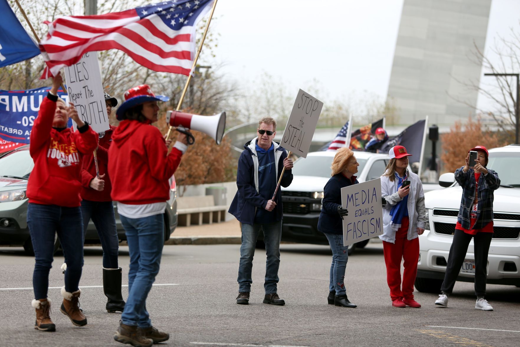 Trump Rolling Rally in downtown St. Louis